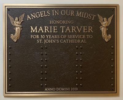 bronze plaque for a church commemoration 